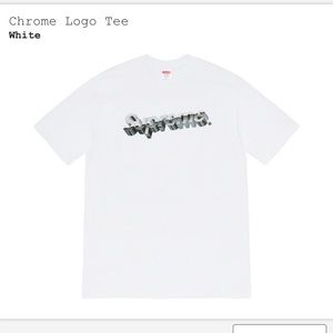 Supreme chrome logo tee. White. Small. DM offer